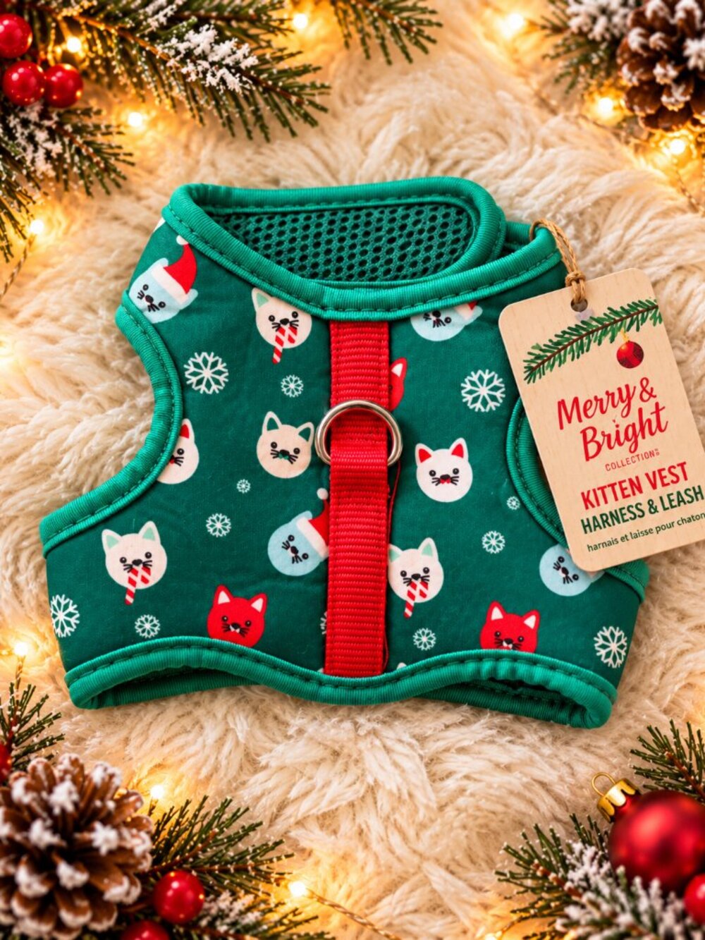Christmas small pet Harness & Leash Set – Merry & Bright – New With Tags